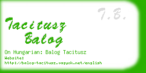 tacitusz balog business card